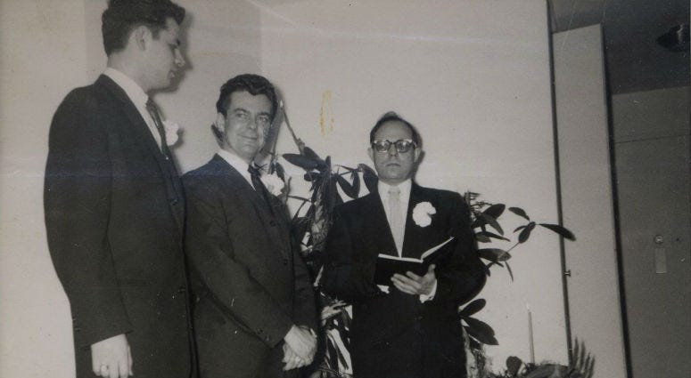 On both coasts, a search for 2 men photographed on their wedding day in 1950s